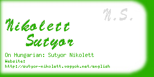 nikolett sutyor business card